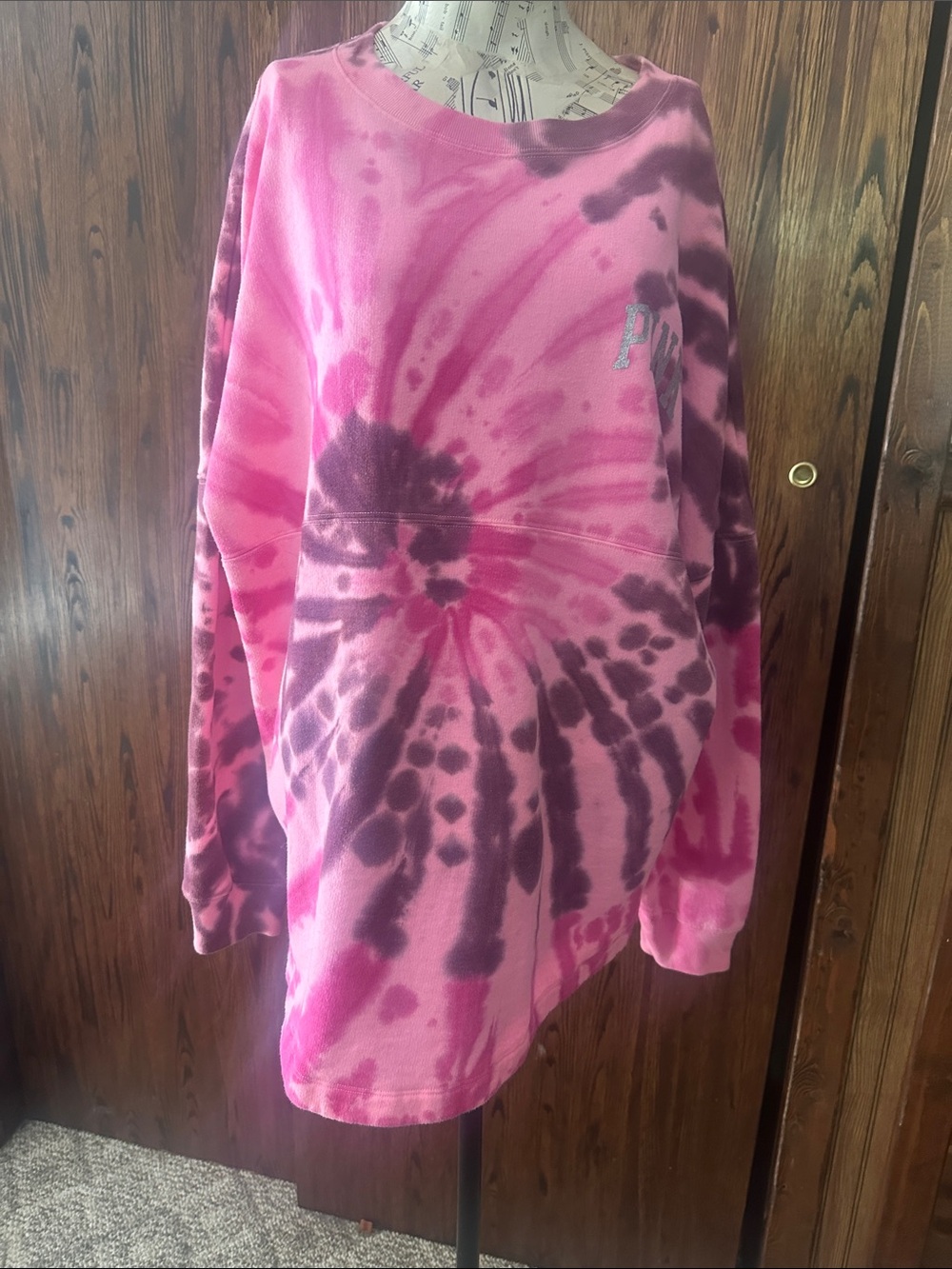 Women Tie-Dye Pink & Purple Pullover Sweatshirt